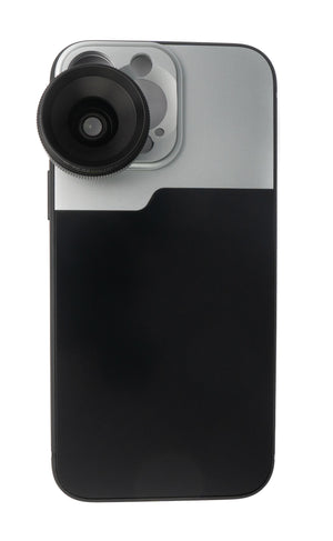 SYSTEM-S Makro Linse 1.1x bis 2.8x Filter mit Hülle in Schwarz für iPhone 13 Pro Max