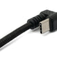 SYSTEM-S USB 3.1 Kabel 1,5m Typ C Stecker zu 2.0 A Stecker geflochten 180° Winkel Schwarz