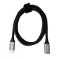 Cable SYSTEM-S USB 3.1 Gen 2 100W 25 cm Adaptador trenzado Tipo C macho a hembra en color negro