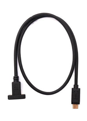 SYSTEM-S USB 3.1 Kabel 60 cm Typ C Stecker zu Buchse Schraube Adapter in Schwarz