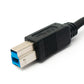 SYSTEM-S USB 3.0 Kabel 50 cm Typ B Stecker zu A Stecker Adapter in Schwarz