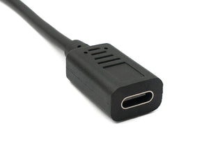 Câble SYSTEM-S USB 3.1 30 cm Adaptateur coudé Type C mâle vers femelle noir