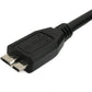 SYSTEM-S USB 3.0 Kabel 3 m Micro B Stecker zu Typ A Stecker in Schwarz