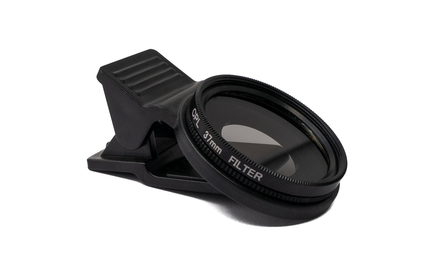 SYSTEM-S CPL Filter 37 mm Linse mit Clip für Smartphones in Schwarz