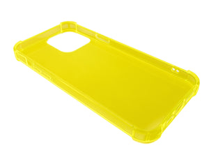 Funda protectora de silicona SYSTEM-S en funda transparente amarilla para iPhone 13 Pro Max