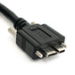 SYSTEM-S USB 3.0 Kabel 2 m Micro B Stecker zu Typ A Stecker Schraube Adapter in Schwarz