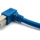 Câble USB 3.0 30 cm type B mâle vers type A mâle angle en bleu