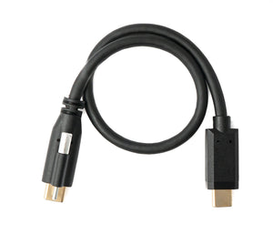 SYSTEM-S USB 3.1 Gen 2 100W Cable 30 cm Type C Male to Male Screw Adapter in Black