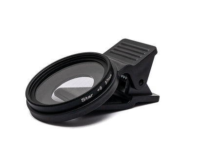 SYSTEM-S Stern Filter 6 Punkt 37 mm Star Light Linse mit Clip für Smartphones in Schwarz