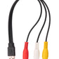 SYSTEM-S Cinch 3 RCA Kabel 25 cm Buchse zu USB 2.0 Typ A Stecker AV Adapter in Schwarz