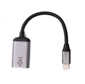 SYSTEM-S Display Port Cable 20 cm Mini DP Female to USB 3.1 Type C Male Adapter in Gray