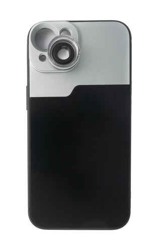 Obiettivo macro 30x filtro per microscopio con custodia nera per iPhone 13