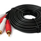 SYSTEM-S Cinch 2 RCA cable 5 m male to male stereo AV in black