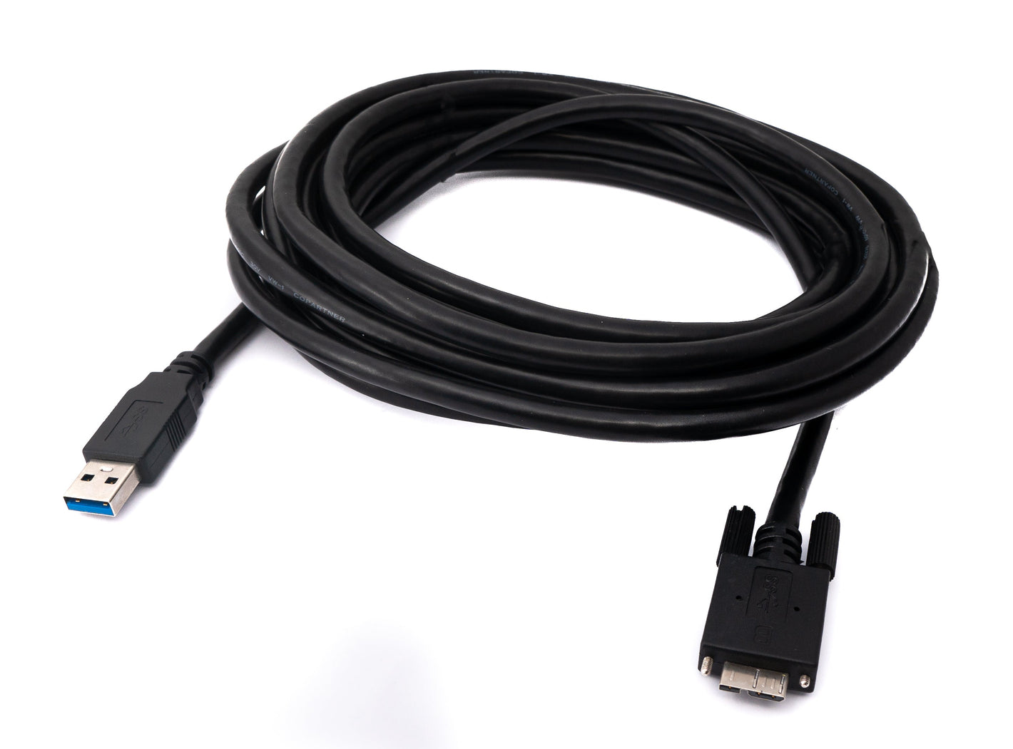 Cable USB 3.0 SYSTEM-S de 5 m Micro B macho a tipo A macho de rosca en negro