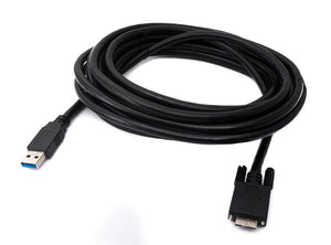 SYSTEM-S USB 3.0 Kabel 5 m Micro B Stecker zu Typ A Stecker Schraube in Schwarz