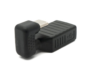 SYSTEM-S USB 3.1 U Turn 180° Adapter Typ C Stecker zu 2.0 Typ A Buchse Kabel in Schwarz