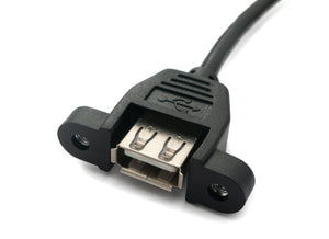 SYSTEM-S USB 2.0 cable 3 m type A male to female screw in black