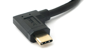 SYSTEM-S USB 3.1 Kabel 50 cm Typ C Stecker zu Buchse Schraube Winkel Adapter in Schwarz