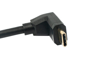 Cable USB 3.1 de 30 cm Tipo C Adaptador de ángulo de tornillo macho a hembra en negro