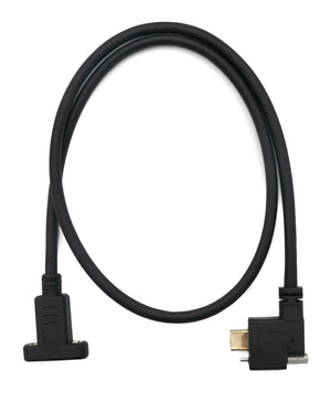 Cable USB 3.1 de 60 cm Tipo C Adaptador de ángulo de tornillo macho a hembra en negro