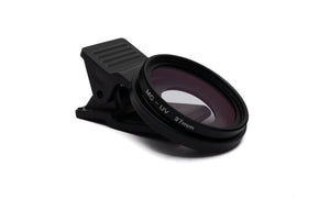 Filtro UV SYSTEM-S 37 mm Lente delgada revestida 12x con clip para smartphones en negro