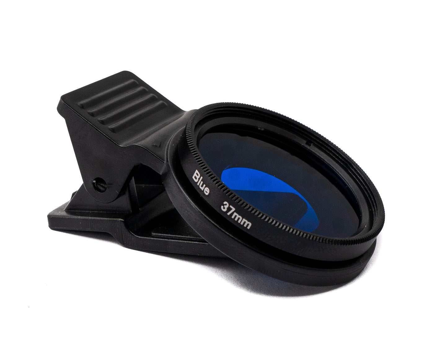 SYSTEM-S Color Filter Blue 37 mm Lens Color with Clip for Smartphones in Black