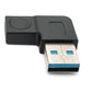 SYSTEM-S USB 3.1 Adapter Typ C Buchse zu 3.0 Typ A Stecker Winkel Kabel in Schwarz
