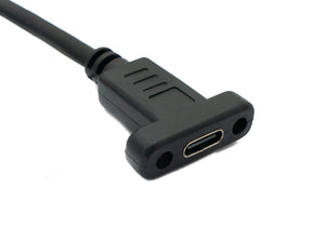 SYSTEM-S USB 3.1 cable 50 cm type C male to female screw adapter in black