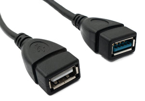 USB 3.0 Cable 30cm Type A & 2.0 Type A Female to 3.0 Type A Male Adapter Black