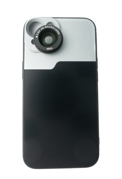 SYSTEM-S Makro Linse 2.8x HD Filter mit Hülle in Schwarz für iPhone 13