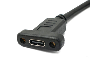 SYSTEM-S USB 3.1 Kabel 100 cm Typ C Stecker zu Buchse Schraube Winkel Adapter in Schwarz