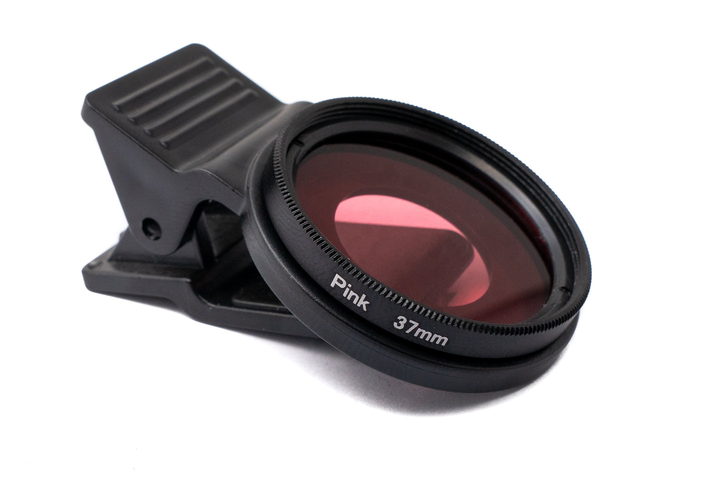 SYSTEM-S Farbfilter Pink 37 mm Linse Farbe mit Clip für Smartphones in Schwarz