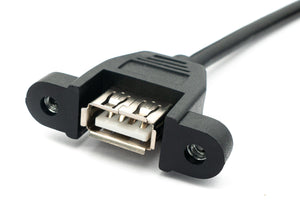 SYSTEM-S USB 2.0 cable 2 m type A male to female screw in black