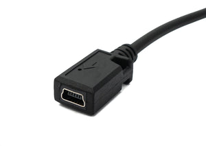 SYSTEM-S USB 2.0 cable 120 cm Micro B plug to Mini B socket adapter spiral in black