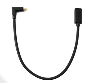 SYSTEM-S USB 3.1 Gen 2 Kabel 30 cm Typ C Stecker zu Buchse Winkel Adapter in Schwarz