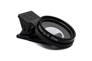 SYSTEM-S Makro Linse +4 Zoom Close Up Filter mit Clip in Schwarz