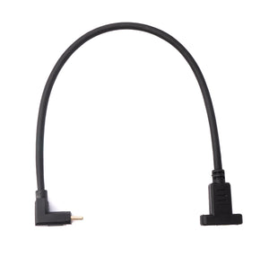 SYSTEM-S USB 3.1 Kabel 30 cm Typ C Stecker zu Buchse Schraube Winkel Adapter in Schwarz