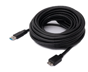 SYSTEM-S USB 3.0 Kabel 8 m Micro B Stecker zu Typ A Stecker in Schwarz