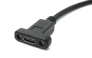 SYSTEM-S USB 3.1 cable 1.8 m type C male to female screw angle adapter in black