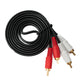 SYSTEM-S Cinch 2 RCA Kabel 1,5 m Stecker zu Stecker Stereo AV in Schwarz