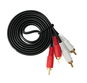 SYSTEM-S Cinch 2 RCA cable 1.5 m male to male stereo AV adapter in black