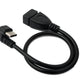 SYSTEM-S USB 3.1 Kabel 30 cm Typ C Stecker zu 2.0 A Buchse 180° Winkel Adapter in Schwarz