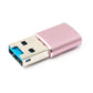 SYSTEM-S SD Karte Adapter MicroSD zu USB 3.0 Typ A Buchse Kabel Memory Card Reader Rosa