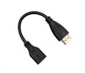 SYSTEM-S Cavo HDMI 1.4 da 17 cm spina standard a presa mini tipo C adattatore in nero