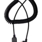 SYSTEM-S USB 2.0 Kabel 200 cm Typ A Stecker zu Micro B Stecker Spirale Winkel in Schwarz