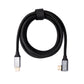 Cable SYSTEM-S USB 3.1 Gen 2 100W 2 m Adaptador trenzado ángulo tipo C macho a macho en color negro
