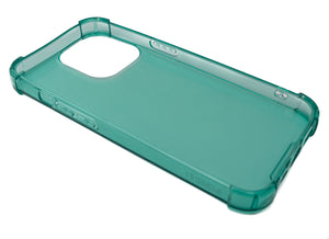 Funda protectora de silicona SYSTEM-S en funda transparente verde para iPhone 13 Pro