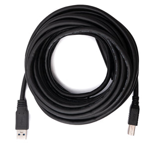 SYSTEM-S USB 3.0 Kabel 8 m Typ B Stecker zu Typ A Stecker in Schwarz