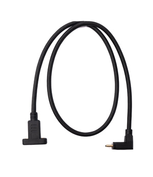 SYSTEM-S USB 3.1 Kabel 60 cm Typ C Stecker zu Buchse Schraube Winkel Adapter in Schwarz