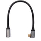 SYSTEM-S USB 3.1 Gen 2 Kabel 25 cm Typ C Stecker zu Buchse geflochten Winkel Adapter